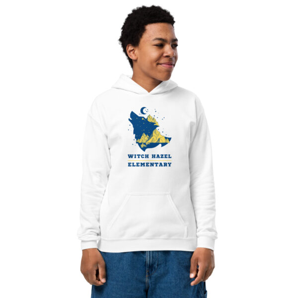 WH HOWLING WOLF Youth Hoodie - White - Image 4
